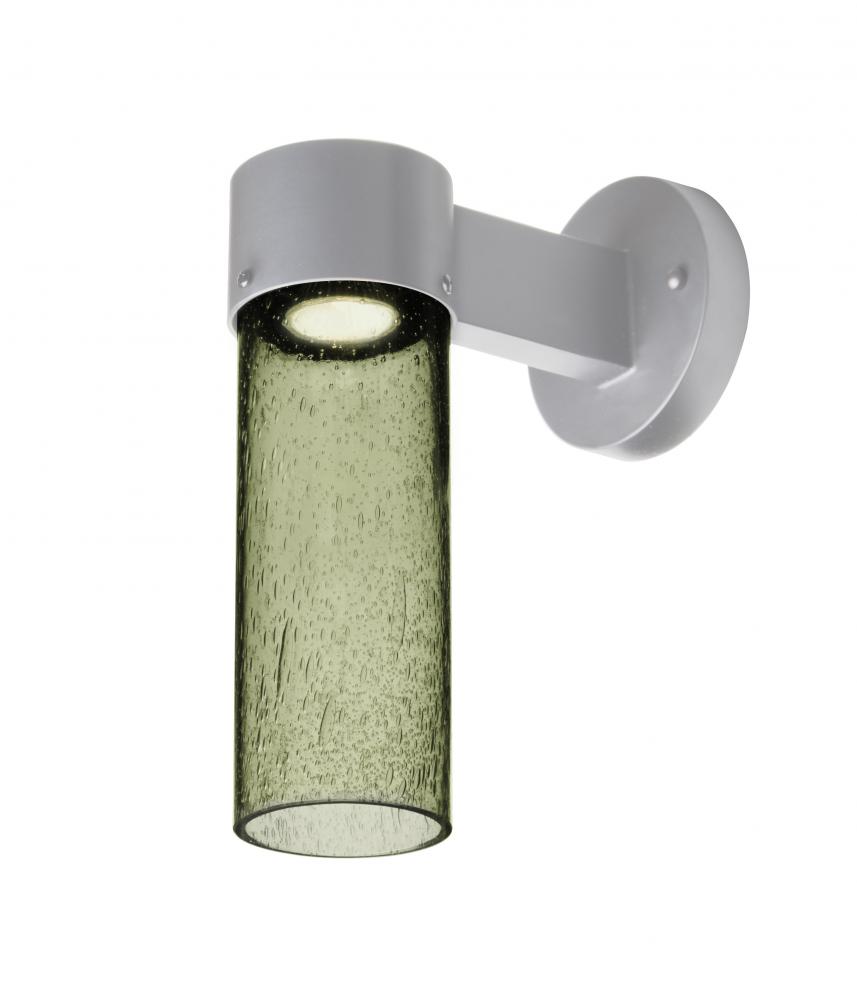 Besa, Juni 10 Outdoor Sconce, Moss Bubble, Silver Finish, 1x4W LED