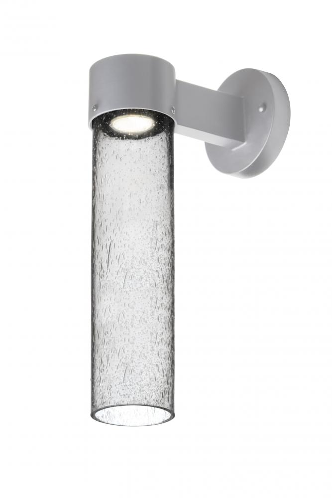 Besa, Juni 16 Outdoor Sconce, Clear Bubble, Silver Finish, 1x4W LED
