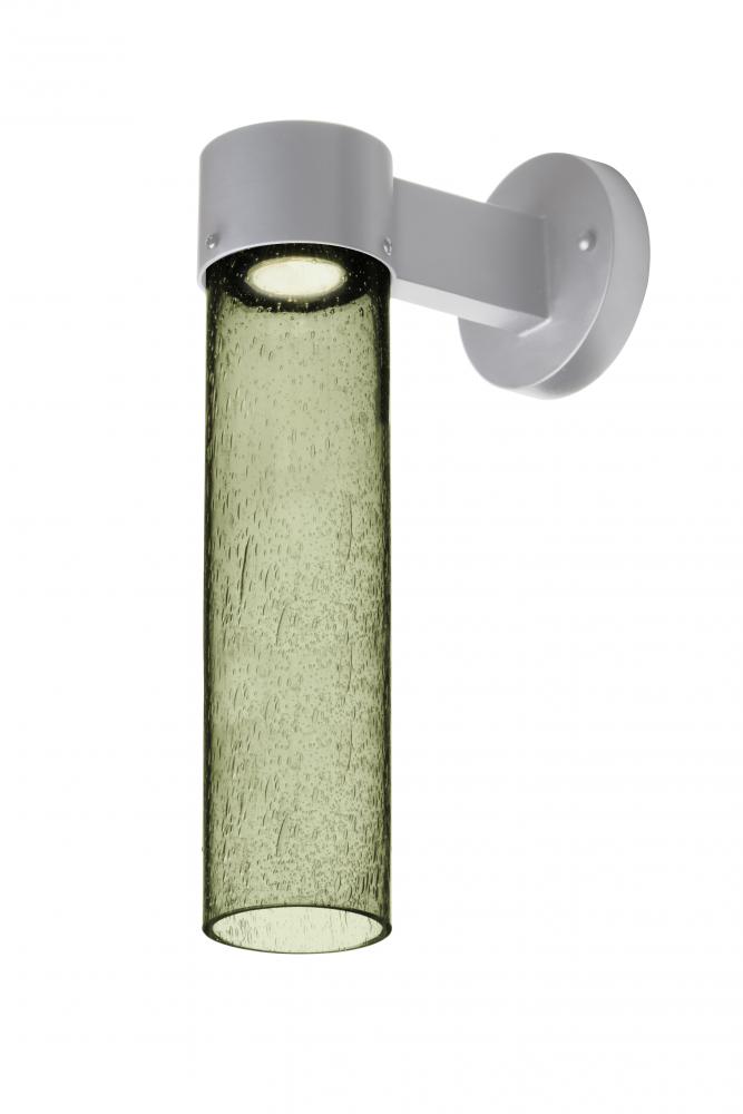 Besa, Juni 16 Outdoor Sconce, Moss Bubble, Silver Finish, 1x4W LED