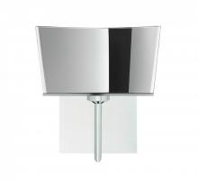 Besa Lighting 1SW-6773MR-LED-CR-SQ - Besa Groove Wall With SQ Canopy 1SW Mirror-Frost Chrome 1x5W LED