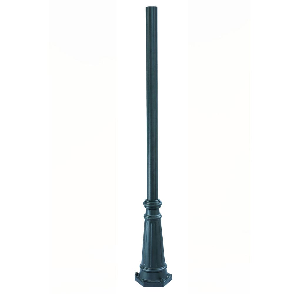 Surface Mount Posts Collection 6 ft. Fluted Outdoor Matte Black Light Post