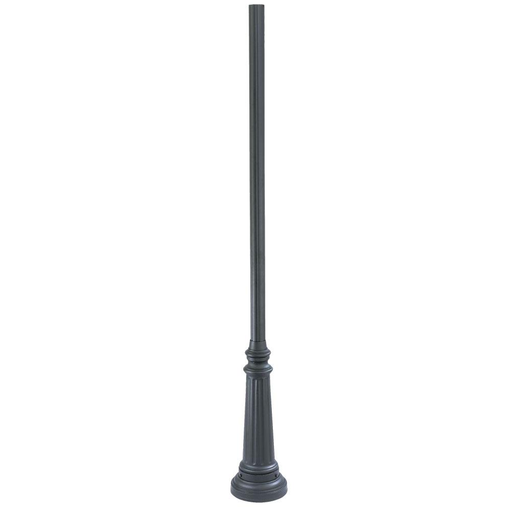 Surface Mount Posts Collection 8 ft. Fluted Outdoor Matte Black Light Post