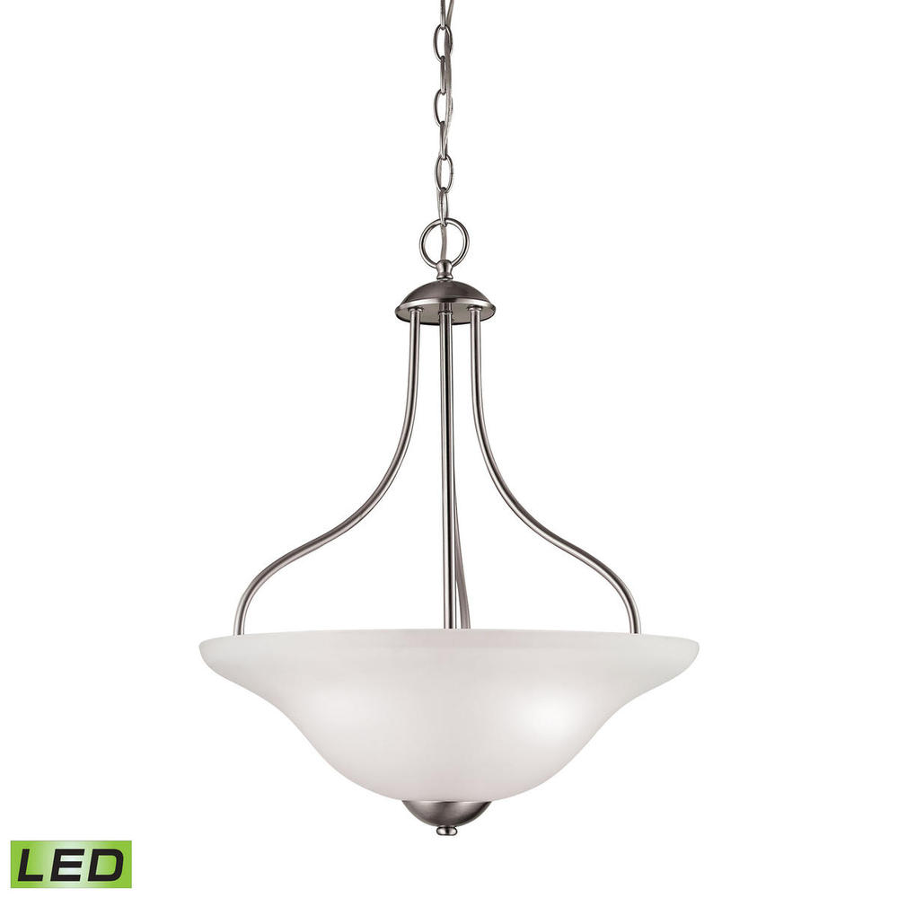 Conway 3-Light Pendant in Brushed Nickel with LED Option