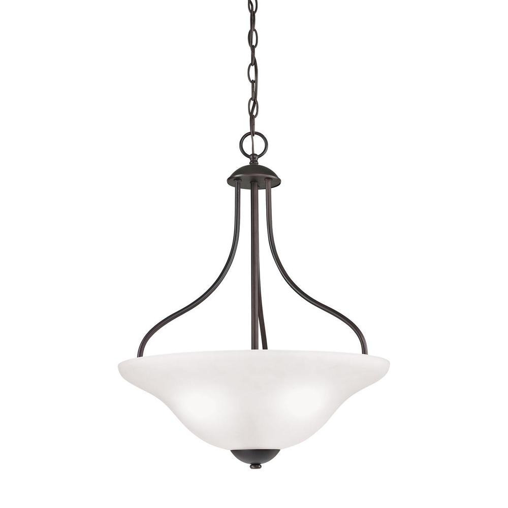 Conway 3-Light Pendant in Oil Rubbed Bronze with White Glass