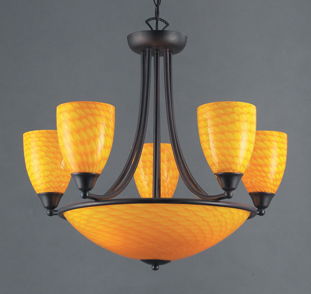Arco Baleno 8-Light Chandelier in Canary Yellow