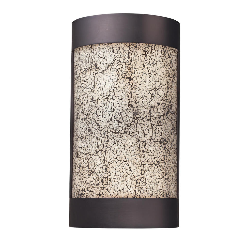 DIAMANTE COLLECTION 2-LIGHT WALL SCONCE in AN ANTIQUE PEWTER FINISH with WHITE C