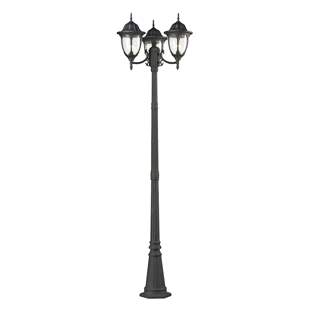 Central Square 3-Light Post Mount Lantern in Charcoal