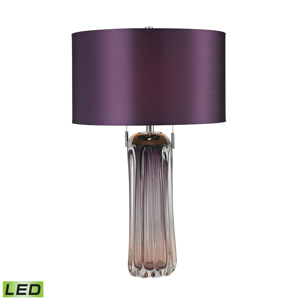 Ferrara Free Blown Glass 2-Light Table Lamp in Purple - LED