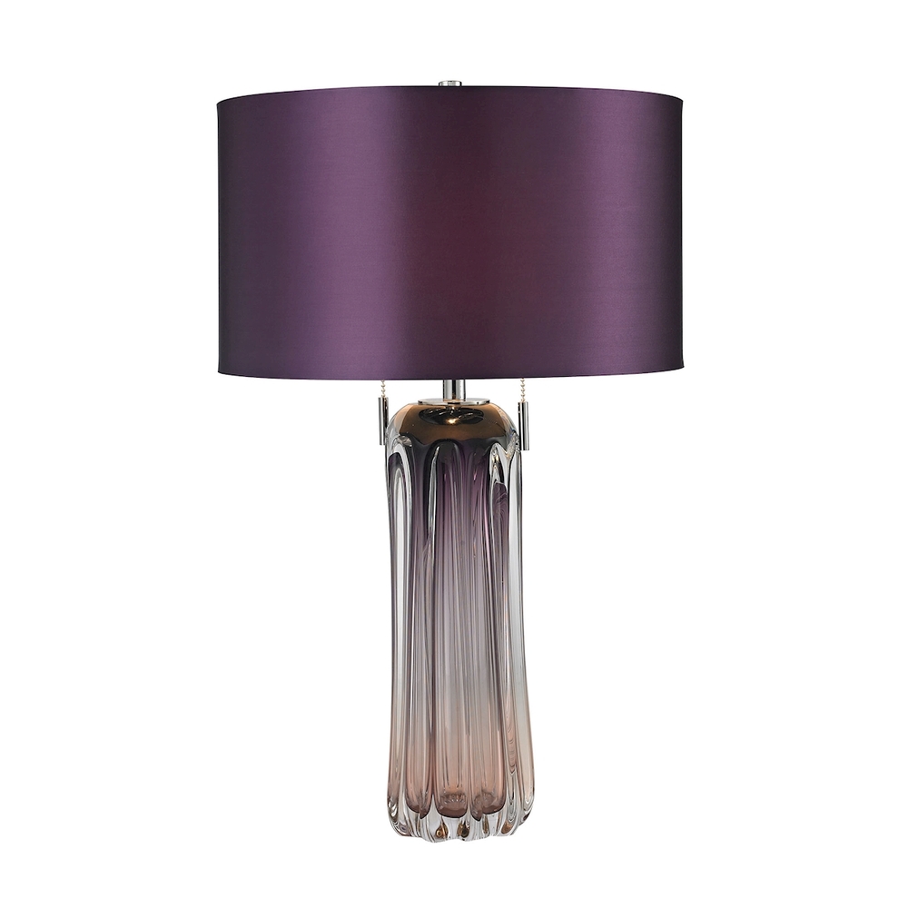 Ferrara Free Blown Glass 2-Light Table Lamp in Purple