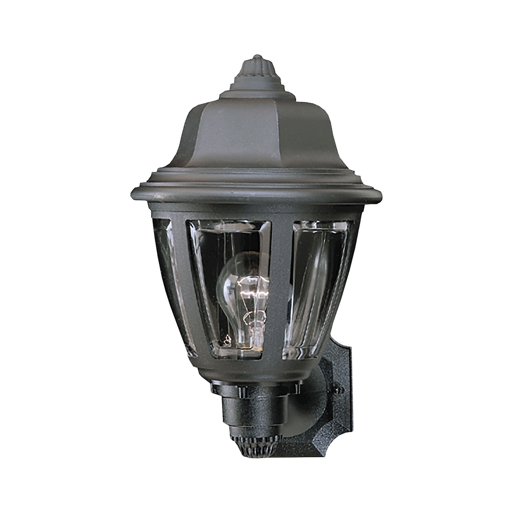 Essentials 1-Light Outdoor Wall Lantern in Black