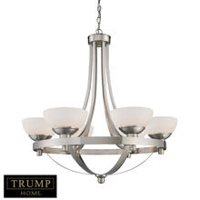 ELK Home Plus 10206/6 - 6-Light Chandelier in Brushed Nickel with White Glass