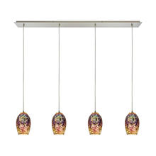 ELK Home Plus 10506/4LP - Illusions 4-Light Linear Pendant Fixture in Satin Nickel with Fireworks Glass