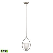 ELK Home Plus 1201PS/20-LED - Conway 1-Light Mini Pendant in Brushed Nickel with White Glass - LED