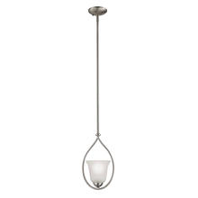 ELK Home Plus 1201PS/20 - Conway 1-Light Mini Pendant in Brushed Nickel with White Glass