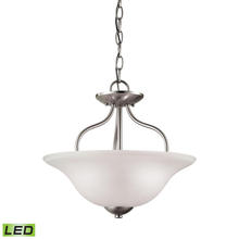 ELK Home Plus 1202CS/20-LED - Conway 2-Light Semi Flush Mount in Brushed Nickel with White Glass - LED