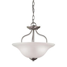 ELK Home Plus 1202CS/20 - Conway 2-Light Semi Flush Mount in Brushed Nickel with White Glass