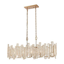 ELK Home Plus 12136/5 - Equilibrium 5-Light Linear Chandelier in Matte Gold with Clear Crystal