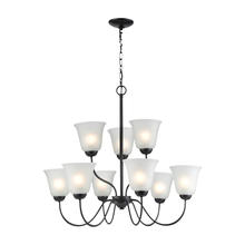ELK Home Plus 1259CH/10 - Conway 9-Light Chandelier in Oil Rubbed Bronze with White Glass