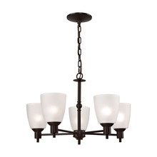 ELK Home Plus 1355CH/10 - Jackson 5-Light Chandelier in in Oil Rubbed Bronze with White Glass