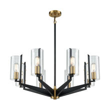 ELK Home Plus 15316/8 - Blakeslee 8-Light Chandelier in Matte Black and Satin Brass with Clear Glass