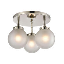 ELK Home Plus 15362/3 - Boudreaux 3-Light Semi Flush Mount in Polished Nickel with Frosted
