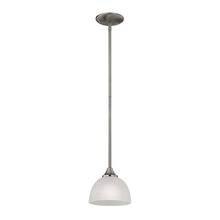 ELK Home Plus 2101PS/20 - Bristol Lane 1-Light Mini Pendant in Brushed Nickel with White Glass