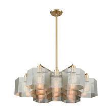 ELK Home Plus 21115/13 - Compartir 13-Light Chandelier in Satin Brass with Perforated Metal Shade