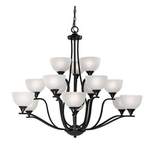 ELK Home Plus 2115CH/10 - Bristol Lane 15-Light Chandelier in Oil Rubbed Bronze with White Glass