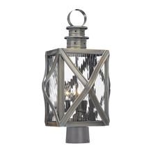 ELK Home Plus 2143-WB - Artistic Lighting 3-Light Post Lantern in Olde Bay Finish with Clear Water Glass