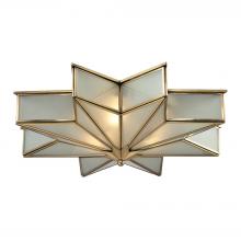 ELK Home Plus 22011/3 - Decostar 3-Light Flush Mount in Brushed Brass with Frosted Glass Panels