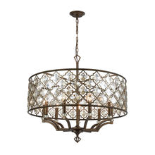 ELK Home Plus 31089/9 - Armand 9-Light Chandelier in Weathered Bronze with Amber Teak Crystal
