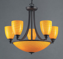 ELK Home Plus 419-5+3CN-DR - Arco Baleno 8-Light Chandelier in Canary Yellow