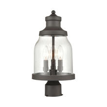 ELK Home Plus 45424/3 - Renford 3-Light Outdoor Post Mount in Architectural Bronze with Seedy Glass
