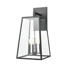 ELK Home Plus 47523/4 - Meditterano 4-Light Sconce in Matte Black with Seedy Glass