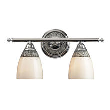 ELK Home Plus 525-2CHR - DIAMANTE COLLECTION-VANITY COLLECTION ELEGANT BATH LIGHTING 2-LIGHT CHROME FINISH with WHITE GLASS H
