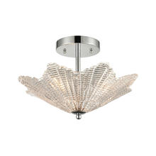 ELK Home Plus 60174/3 - Radiance 3-Light Semi Flush in Polished Chrome with Clear Textured Glass