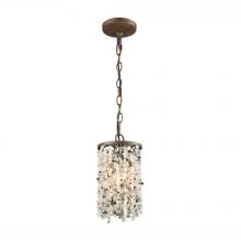 ELK Home Plus 65305/1 - Agate Stones 1-Light Mini Pendant in Weathered Bronze with Gray Agate Stones