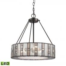 ELK Home Plus 70212/3-LED - Ethan 3-Light Chandelier in Tiffany Bronze with Rippled/Art/Mercury Glass - Includes LED Bulbs