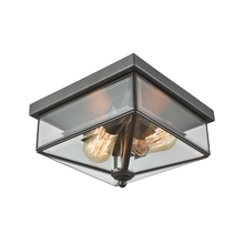 ELK Home Plus CE9202310 - Lankford 2-Light Outdoor Flush Mount in Oil Rubbed Bronze with Clear Glass