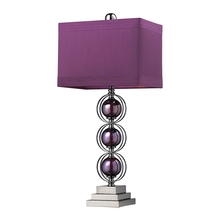 ELK Home Plus D2232 - Alva Table Lamp in Purple and Black Nickel with Purple Faux Silk Shade and Purple Liner