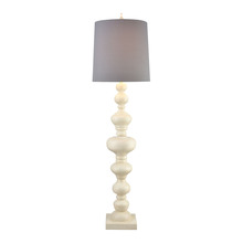 ELK Home Plus D4409 - Meymac Floor Lamp in White with a Grey Faux Silk Shade