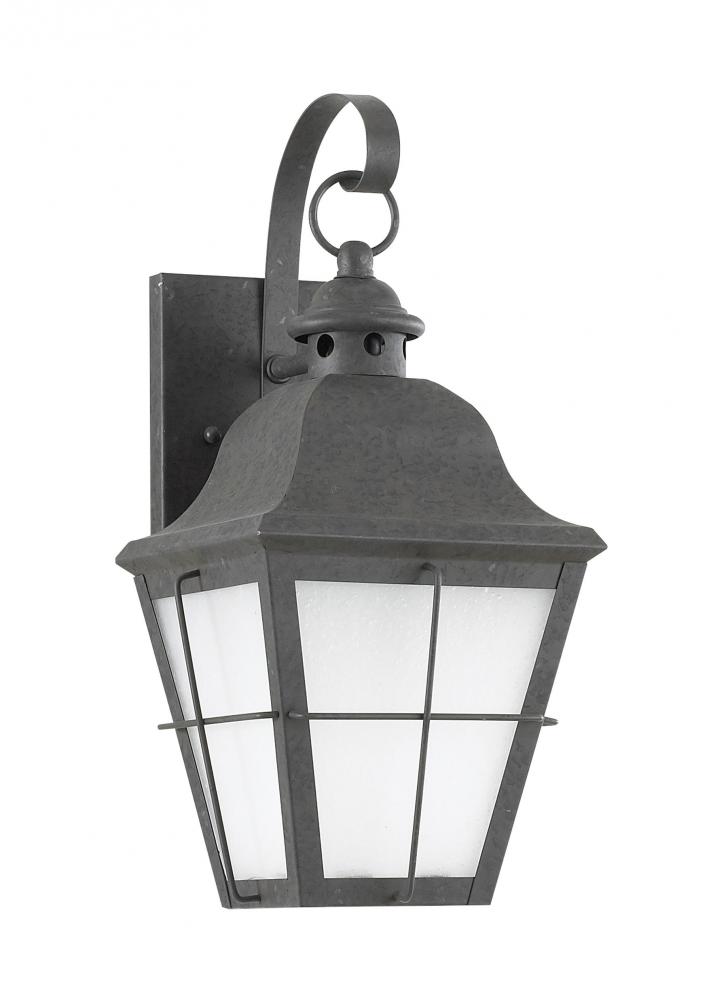 Chatham traditional 1-light LED medium outdoor exterior wall lantern sconce in oxidized bronze finis