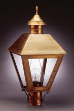 Northeast Lantern 1113-AB-CIM-CLR - Post Antique Brass Medium Base Socket With Chimney Clear Glass