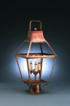 Northeast Lantern 2243-AC-CIM-CSG - Tapered Post Antique Copper Medium Base Socket With Chimney Clear Seedy Glass
