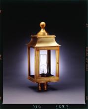 Northeast Lantern 5633-AB-CIM-CLR - Pagoda Post Antique Brass Medium Base Socket With Chimney Clear Glass