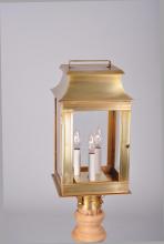 Northeast Lantern 5643-AB-CIM-CLR - Pagoda Post Antique Brass Medium Base Socket with Chimney Clear Glass