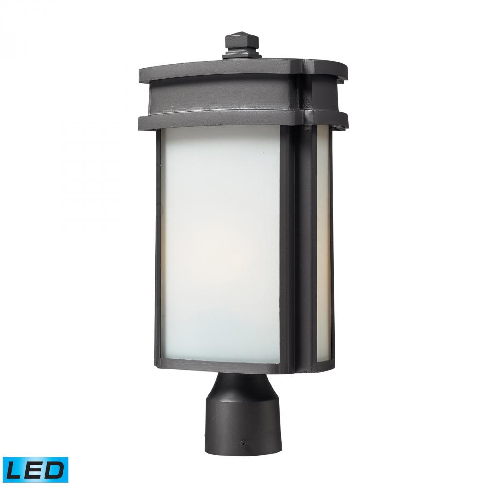 1- Light Outdoor Post Light in Graphite - LED Offering Up To 800 Lumens (60 Watt Equivalent) with Fu